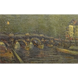  Pierre Dumont (French 1884-1936): Pont Neuf Paris, heavy oil impasto on canvas signed 58cm x 90cm   
