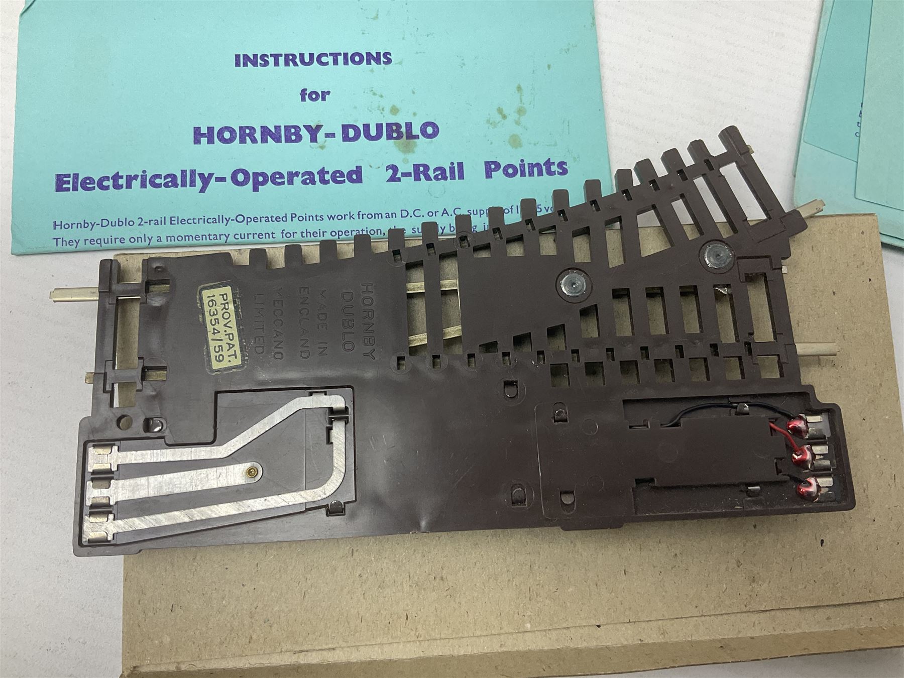 Hornby Dublo - 2-rail, 2400 TPO Mail Van Set; Engine Shed Kit - 2-Road (with additional empty box); four electrically operated switch points; uncoupling rails; buffer stops; three signals; loading gauge etc; all boxed