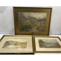 W Smallwood Winder (British 1870-1910): Lake Scene, watercolour signed and dated 1903 together with two further watercolours indistinctly signed max 39cm x 54cm (3)