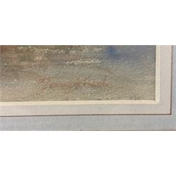 Johan Barthold Jongkind (Dutch 1819-1891): Unloading on the Shore 'Antwerp', watercolour signed, inscribed verso 20cm x 26.5cm