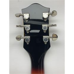 Gretsch G2420/ABB semi-acoustic guitar with three-tone sunburst finish, serial no.IS191201597, L107cm overall; in original hard carrying case dated 2019.