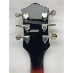 Gretsch G2420/ABB semi-acoustic guitar with three-tone sunburst finish, serial no.IS191201597, L107cm overall; in original hard carrying case dated 2019.