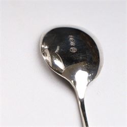 Two late 20th century silver christening mugs, each of plain form with no engraving, together with a small seal top spoon, all hallmarked 