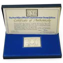 Queen Elizabeth II 'Silver Jubilee' hallmarked sterling silver commemorative stamp ingot, Channel Islands 2002 'The Duke of Wellington' silver three coin set, 2006 'The Queen's Eightieth Birthday Silver Lenticular Medal', Isle of Man 2021 'Silver Proof Sovereign', Danbury Mint 'The 2023 Early Issue Silver Britannia Change-of-Portrait Set', all cased with certificates and a facsimile newspaper etc