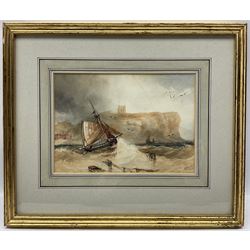 Henry Barlow Carter (British 1804-1868): Fishing Smack off Scarborough, watercolour signed and dated 1859, 16cm x 23cm
