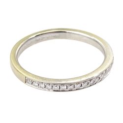 18ct white gold channel set diamond half eternity ring, London 2014
