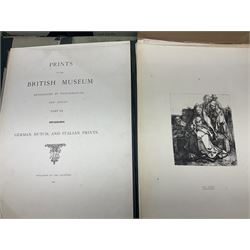 Reproductions of Prints in the British Museum, New series, Part I - IV and VI-XIV, to include Specimens of prints and line-engraving, published by order of the Trustees, in thirteen bound folios 