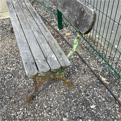 Cast iron and wood slate three seater garden bench  - THIS LOT IS TO BE COLLECTED BY APPOINTMENT FROM DUGGLEBY STORAGE, GREAT HILL, EASTFIELD, SCARBOROUGH, YO11 3TX