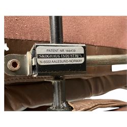 Skoghaug Industries - Leather reclining swivel armchair and matching footstool