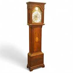Johnathan Storr of York-Mahogany 8-day longcase clock c1760, with a flat topped pediment, ...
