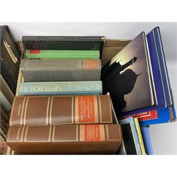 Antique reference works and other books, to include Antique Coloured Glass, British Sporting Artists, Collecting Textiles, British Portrait Miniatures etc, in five boxes  