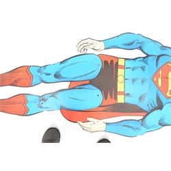1970's DC Comics Super Man cardboard cut-out, with articulated limbs, H164cm