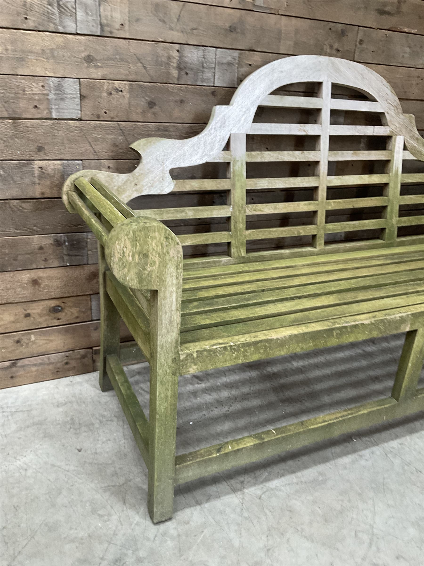 Solid teak Lutyens design garden bench