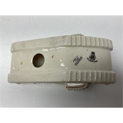 Ten WW1 crested china military models of tanks and field guns; various makers including Goss, Grafton China, Arcadian China, Savoy China etc; various crests including Portsmouth, Brighton, Pendleton, Paignton, Cowes, Flamborough etc (10)