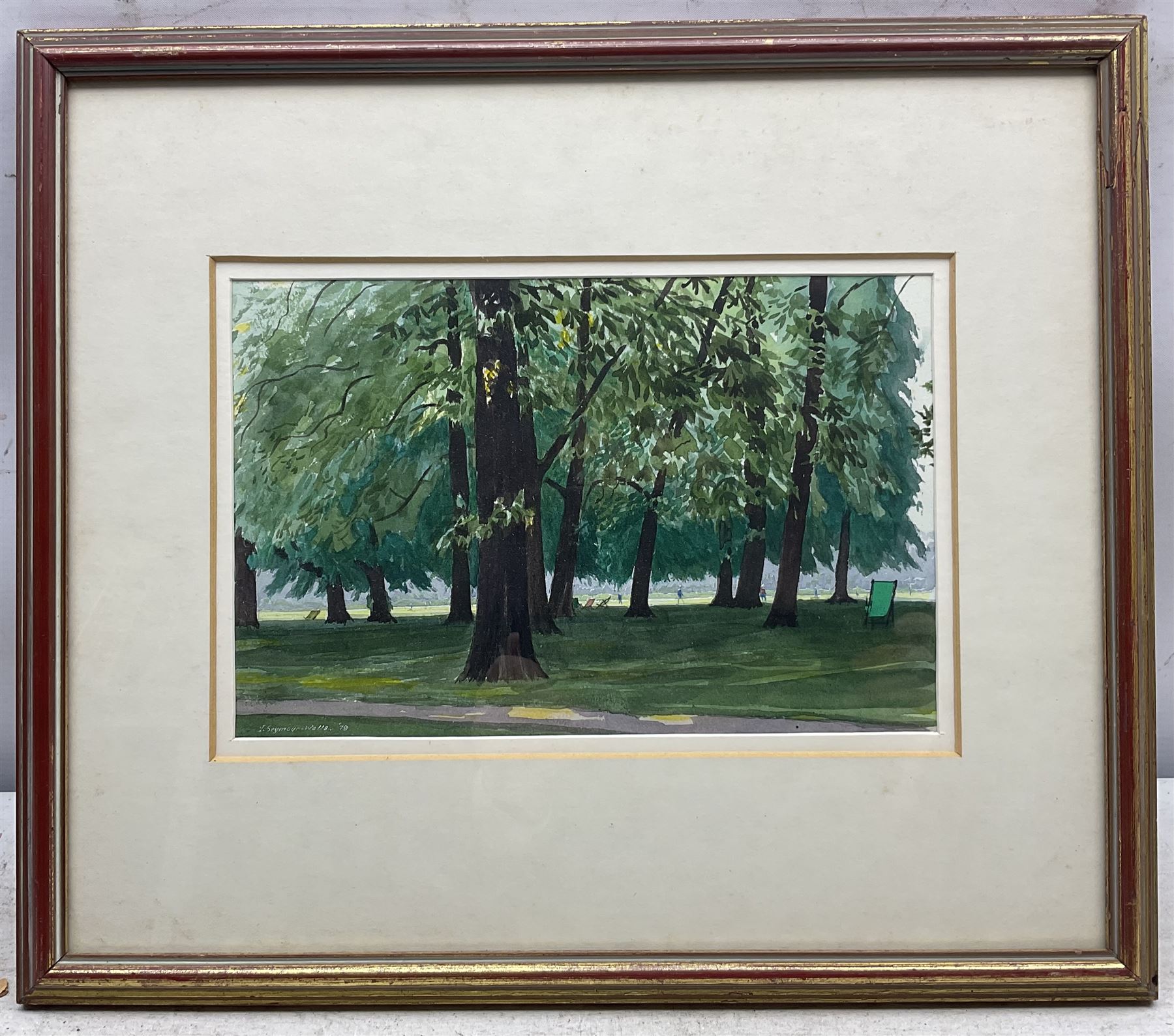 Ian Seymour Wells (British 1937-): 'Kensington Gardens', watercolour signed and dated '79, titled verso 16cm x 24cm