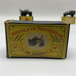 Moko Lesney - four Models of Yesteryear die-cast models comprising two 1925 Allchin Traction Engine no.1, Sentinel Steam Wagon no.4 and Fowler Showman’s Engine, all boxed; with two Matchbox 1-75 series models, Scammell Breakdown Truck no.64 and Austin MK 2 Radio Truck, both boxed (6)