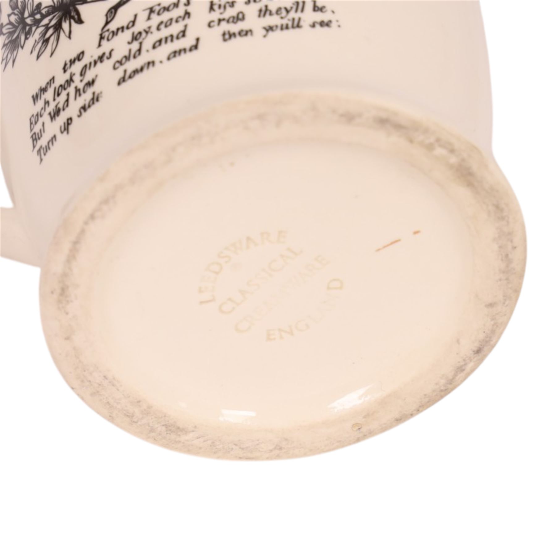 Royal Crown Derby The Yorkshire Rose plate, with certificate, together with Leeds Creamware jug, Matrimony and Courtship