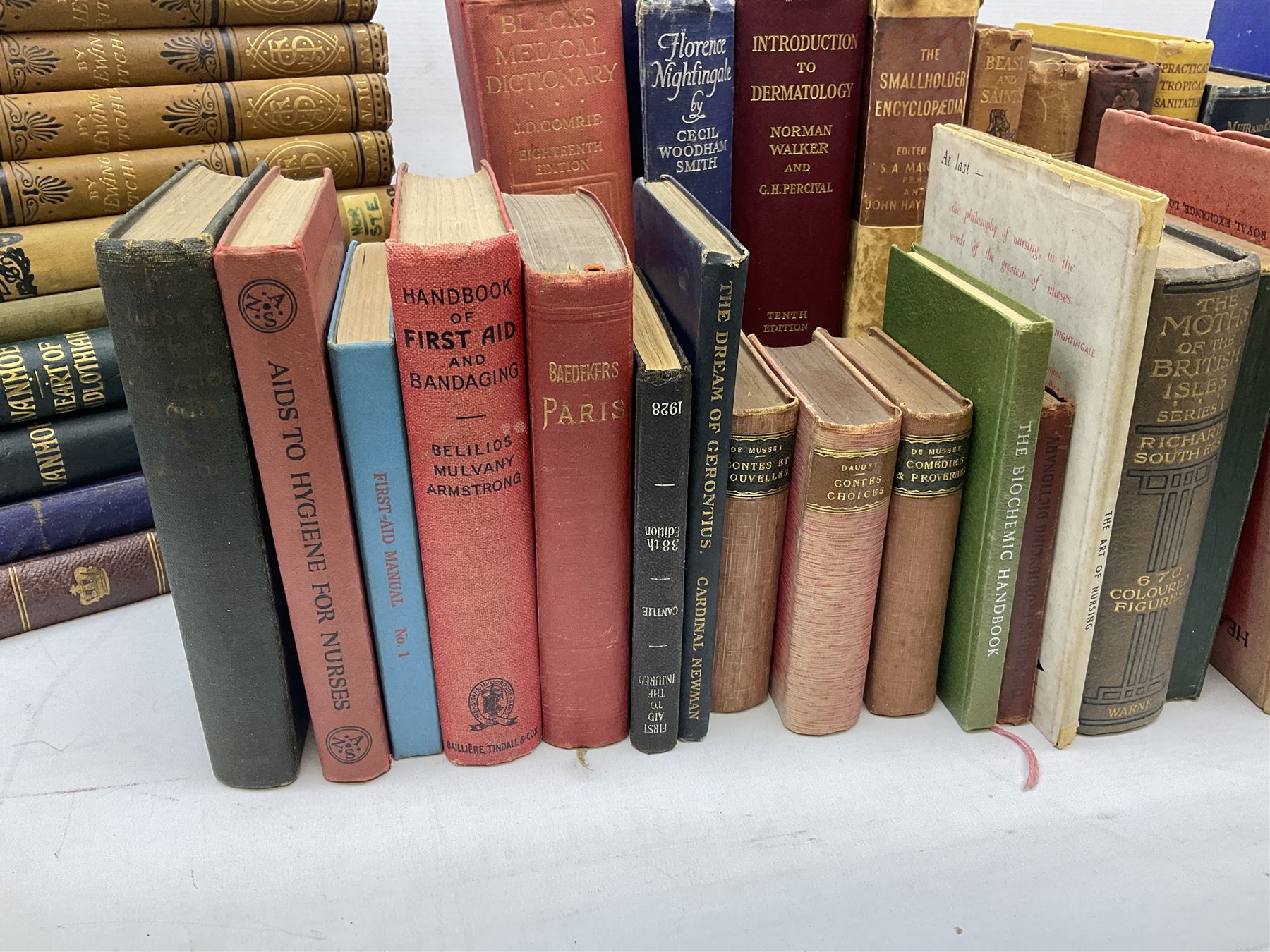Richie, Ewing J; The Life and Times of W.E Gladstone by J Ewing Ritchie, six volumes, Walter Scott, B; The Imperial edition of the Waverley Novels, two volumes, Stebbing M.E; colour of the Garden and other books, in two boxes