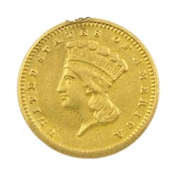 American 1874 gold 1 dollar coin
