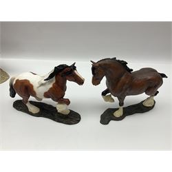 Four Border Fine Arts Action Horses, comprising Shire/Heavy Horse, Welsh Cob, Vanna, grey Shire, together with At the Fete and other Border Fine Arts and similar figures  
