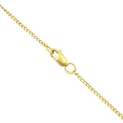 18ct gold padparadscha sapphire and diamond pendant necklace, single pear cut sapphire of approx 1.15 carat, one side set with five round cut diamonds, on a flattened curb link chain necklace, both hallmarked