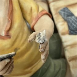 Capodimonte The Cheats, signed Zanella, together with another Capodimonte figure, H24cm  