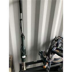 Macallister chop saw with stand, and electric weedkiller - THIS LOT IS TO BE COLLECTED BY APPOINTMENT FROM DUGGLEBY STORAGE, GREAT HILL, EASTFIELD, SCARBOROUGH, YO11 3TX