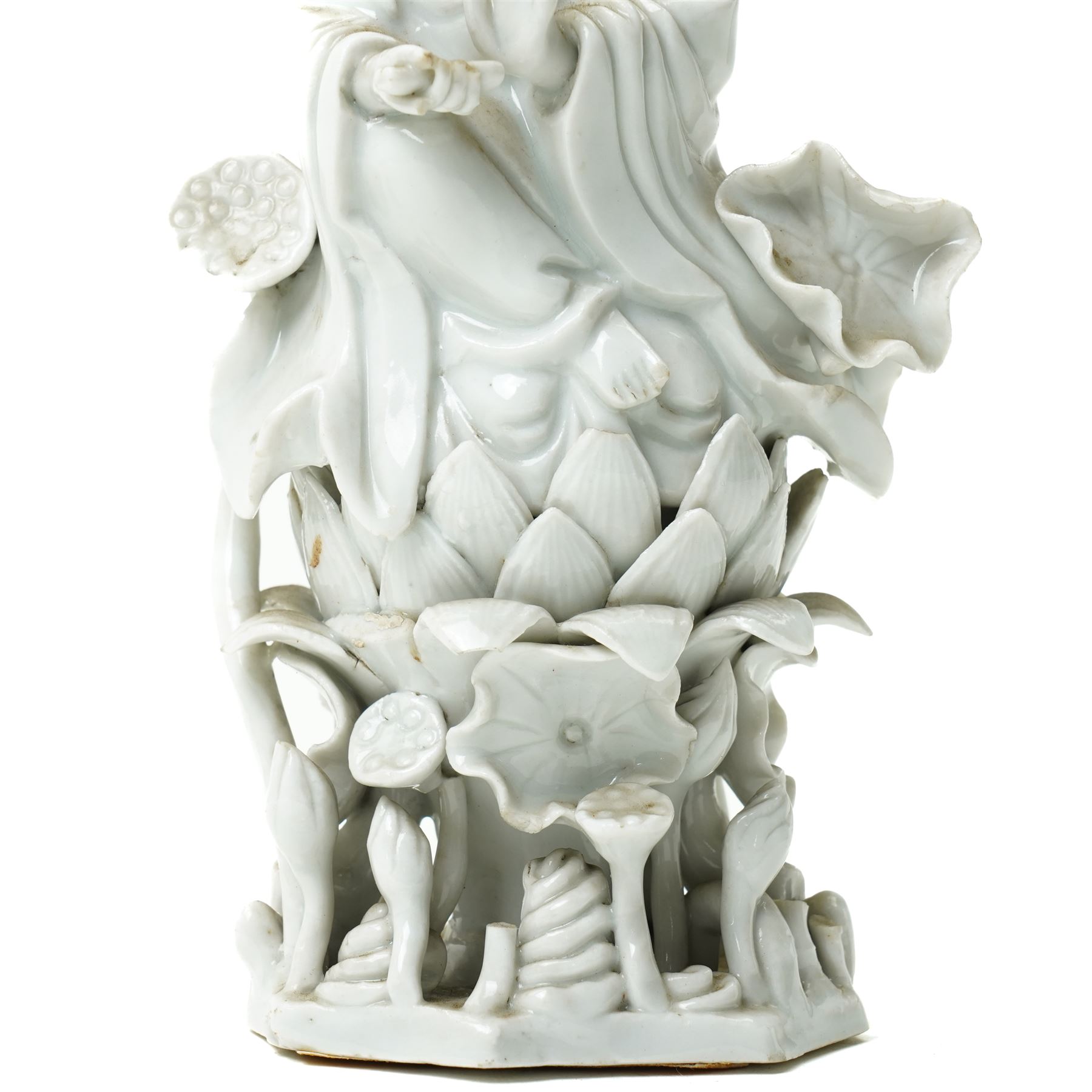 19th century Chinese blanc de chine figure of Guanyin H23cm