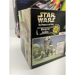 Star Wars - The Power of the Force - Electronic X-Wing Fighter; Rancor and Luke Skywalker; Bantha and Tusken Raider; Jabba the Hutt and Han Solo; and Ronto and Jawa; all in sealed boxes (5)