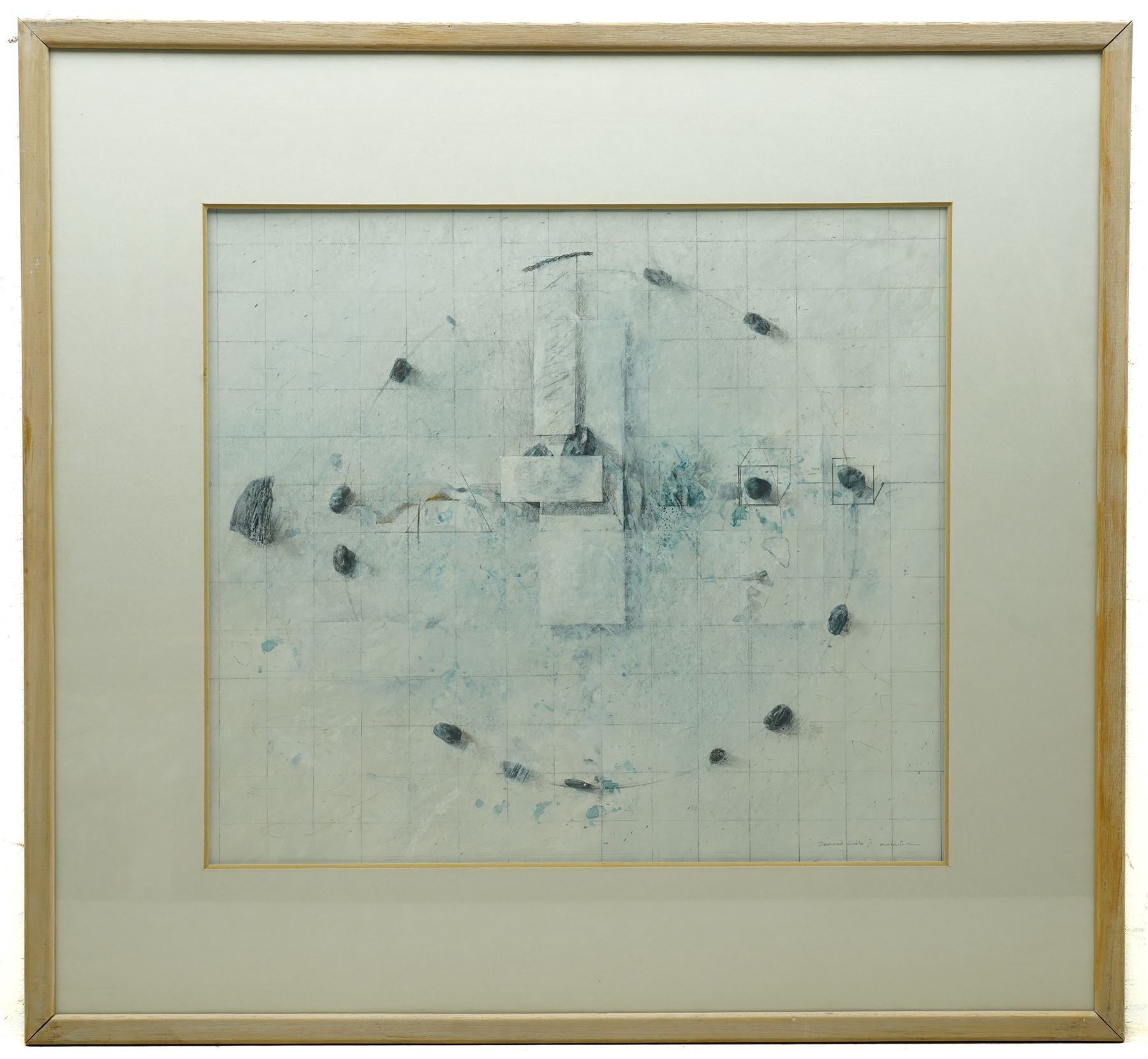 Malcolm Whittaker (British 1937-): 'Devised Circle', pencil and wash signed and titled, 40cm x 45cm 