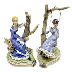 Two Royal Worcester figures from the Victorian Ladies series comprising of Alice and Cecilia, H21cm 