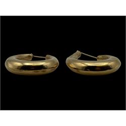 Pair of 14ct gold hoop earrings, stamped 14K