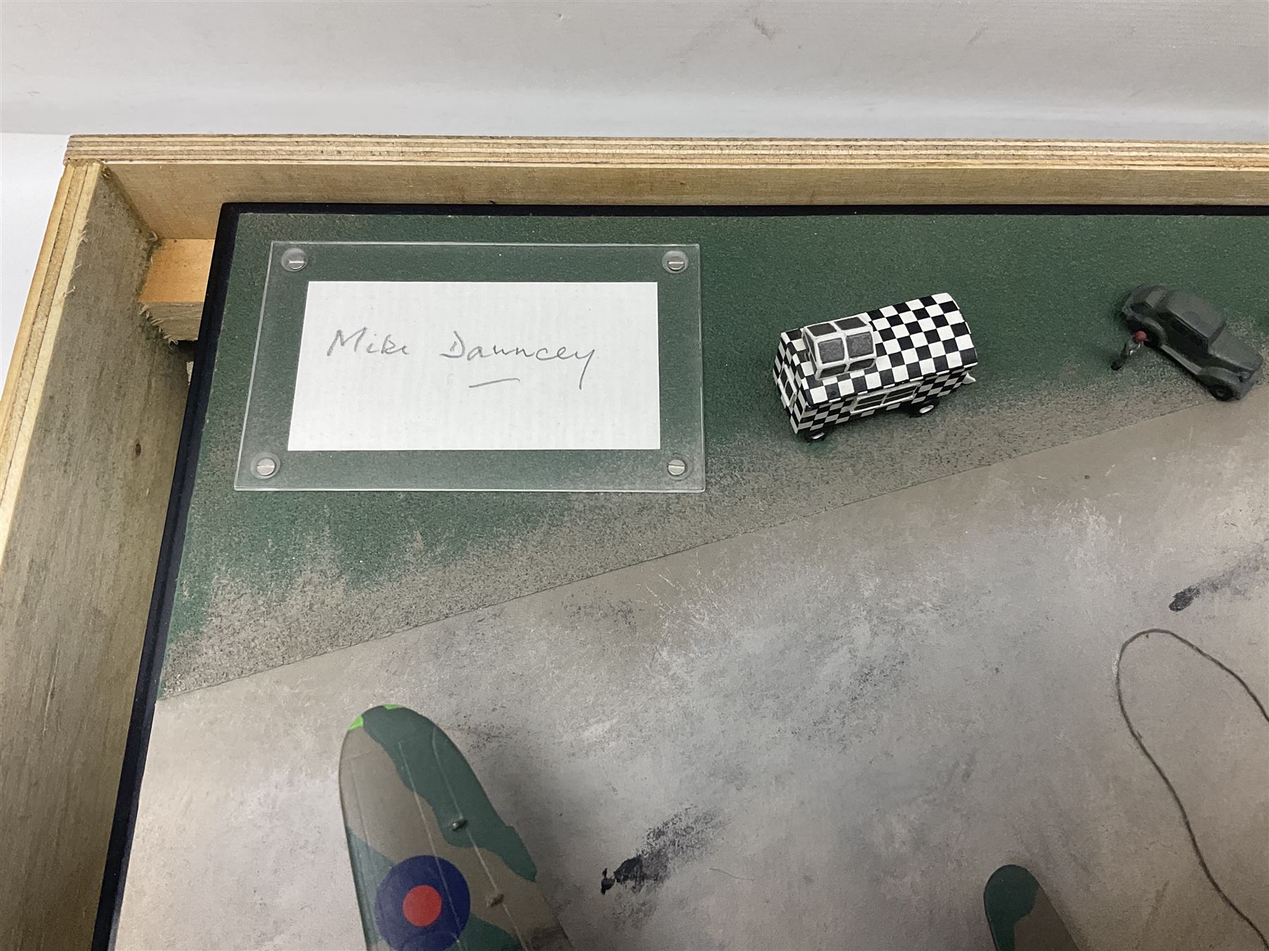 Diverse Images Aircraft Collection hand crafted English pewter model of a Stirling Airborne Assault Diorama with Horsa MKI and Stirling MKIV aircraft; 1:144 scale, signed Mike Daucey; limited edition plaque No.16/50; 36 x 60cm; in wooden box