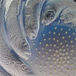 Rene Lalique 'Poissons' opalescent glass bowl, c.1931, moulded R Lalique mark to centre, D24cm 