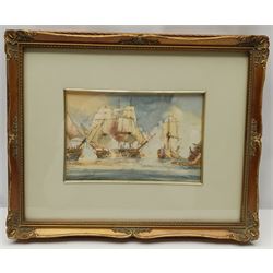 David C Bell (British 1950-): The Battle of Trafalgar, watercolour signed 14cm x 21cm