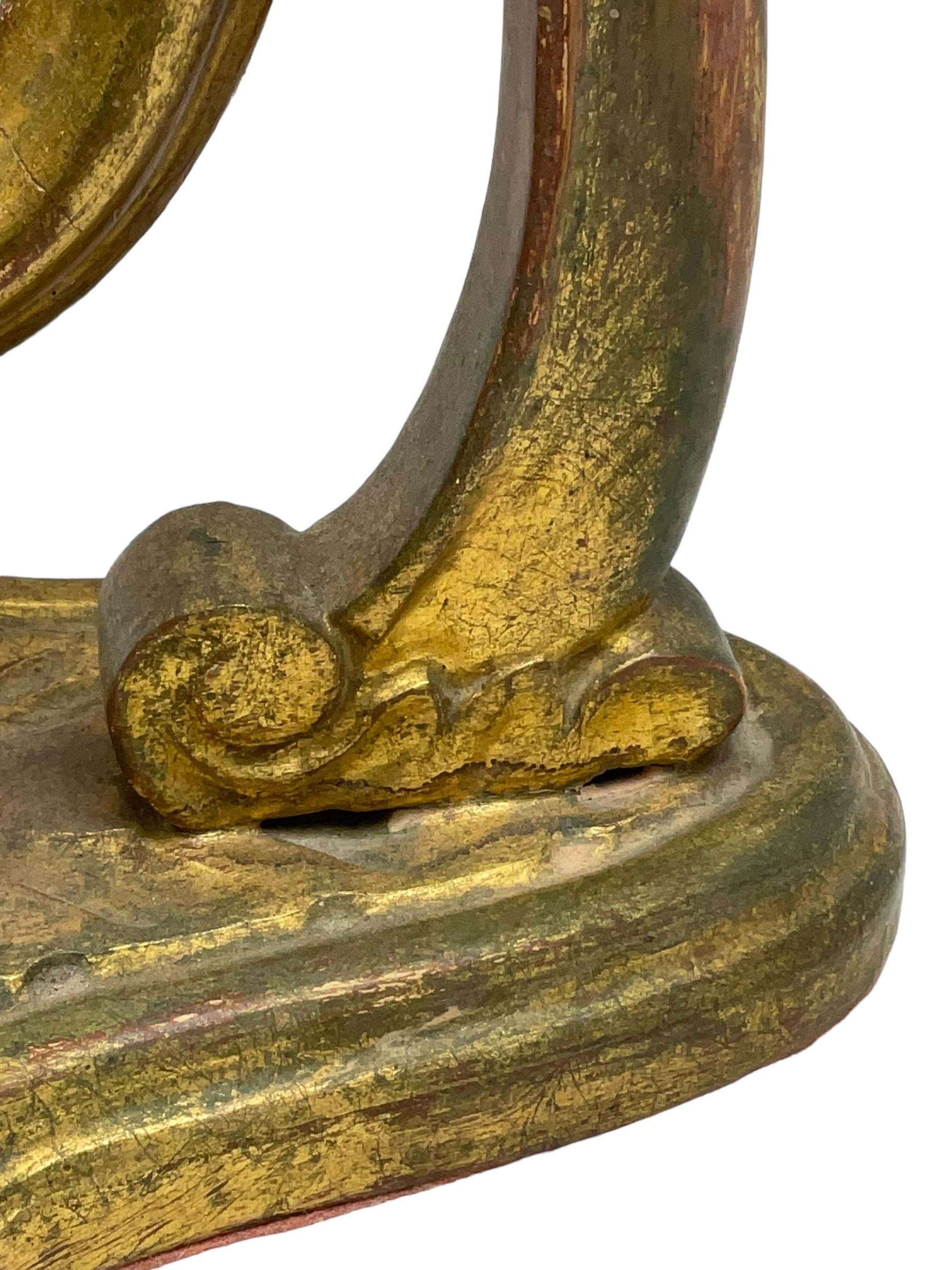 Giltwood dressing table mirror, shaped moulded frame, H46cm