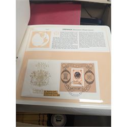 Collection of stamps, including 25th Anniversary Coronation albums, Royal Wedding First Day Covers album, Royal Mail Special Stamps 1986, 1987 and 1989, Locomotive Philatelica album, etc