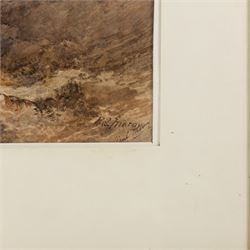 Paul Marny (French/British 1829-1914): Rocky Coastline, watercolour signed 35cm x 57cm