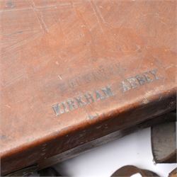 *Leather shotgun case with the label of James Purdey & Sons, London, inscribed 'Colonel Sir Edward Allen Brotherton, Bart MP, Kirkham Abbey, Via York 'and two others with the labels of Linsley Brothers (3)From the Kirkham Hall Attic & Cellar Collection, sold without reserve