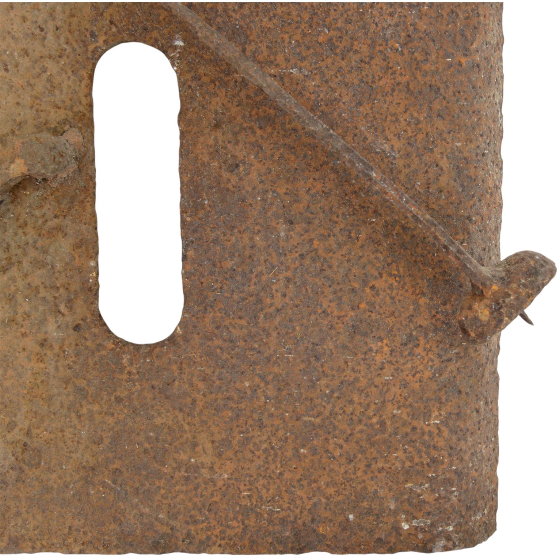 WWI Imperial German army sniper plate/trench armoured shield, rectangular armoured steel shield as used to protect snipers and sentries on duty in front line trenches, from Vimy Ridge France, H60cm, W45cm 