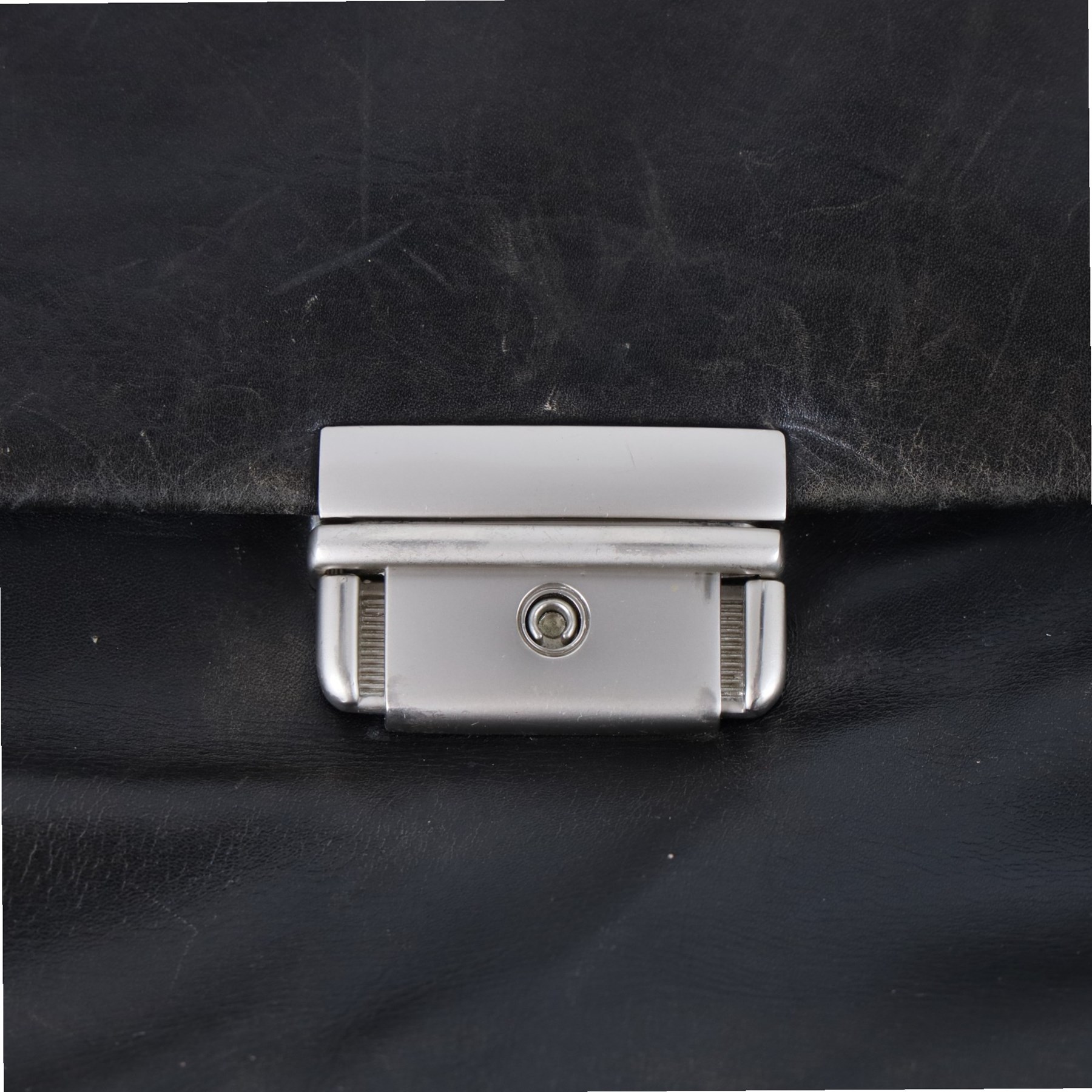 Black soft leather fitted brief case with shoulder strap W40cm, H30cm