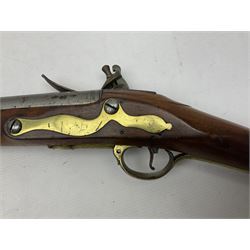 Brown Bess style 10-bore flintlock musket, the action marked with Crowned GR, 'Jordan' and dated 1758, the 104cm(41