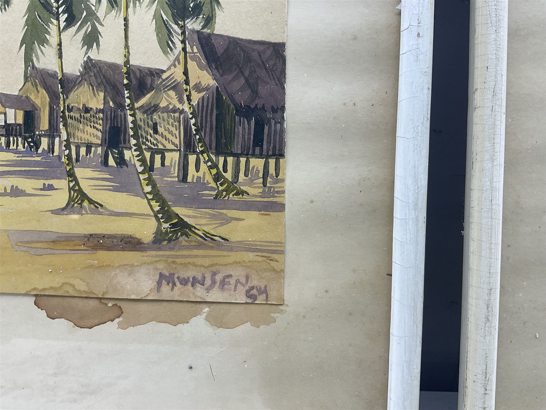 Yong Mun Sen (Malaysian 1896-1962): Coast and River Landscapes, pair watercolours signed and dated '54, 37cm x 22cm (2)