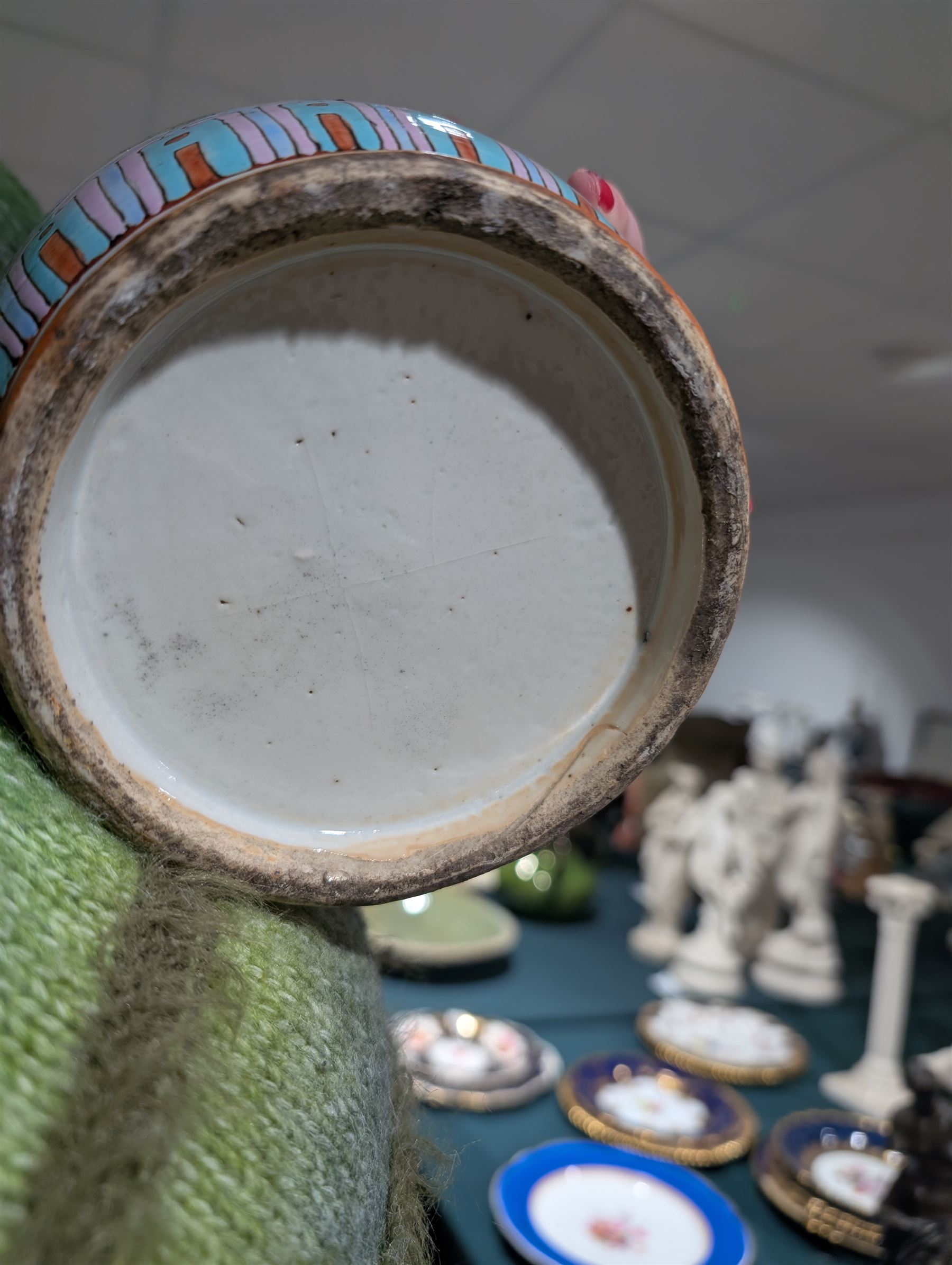 Pair of Chinese Canton famille rose vases, with panels of court terrace scenes surrounded by foliate borders, H35cm 