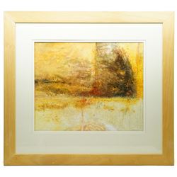 Keith Mountain (Yorkshire 1944-): Orange Abstract, mixed media signed 54cm x 67cm