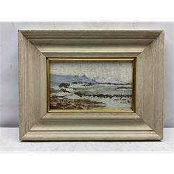 St. Ives School (Early 20th century): 'Clodgy Point St Ives', oil on panel, titled and indistinctly signed verso 14cm x 23cm 