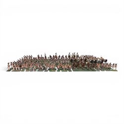 Collection of hand-painted 25-28mm lead soldiers, including Roman soldiers, Napoleonic Soldiers and Mounted Cavalry etc