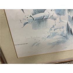 After Joan Beuche (South African 20th century) Eagles, set of six coloured prints (6)