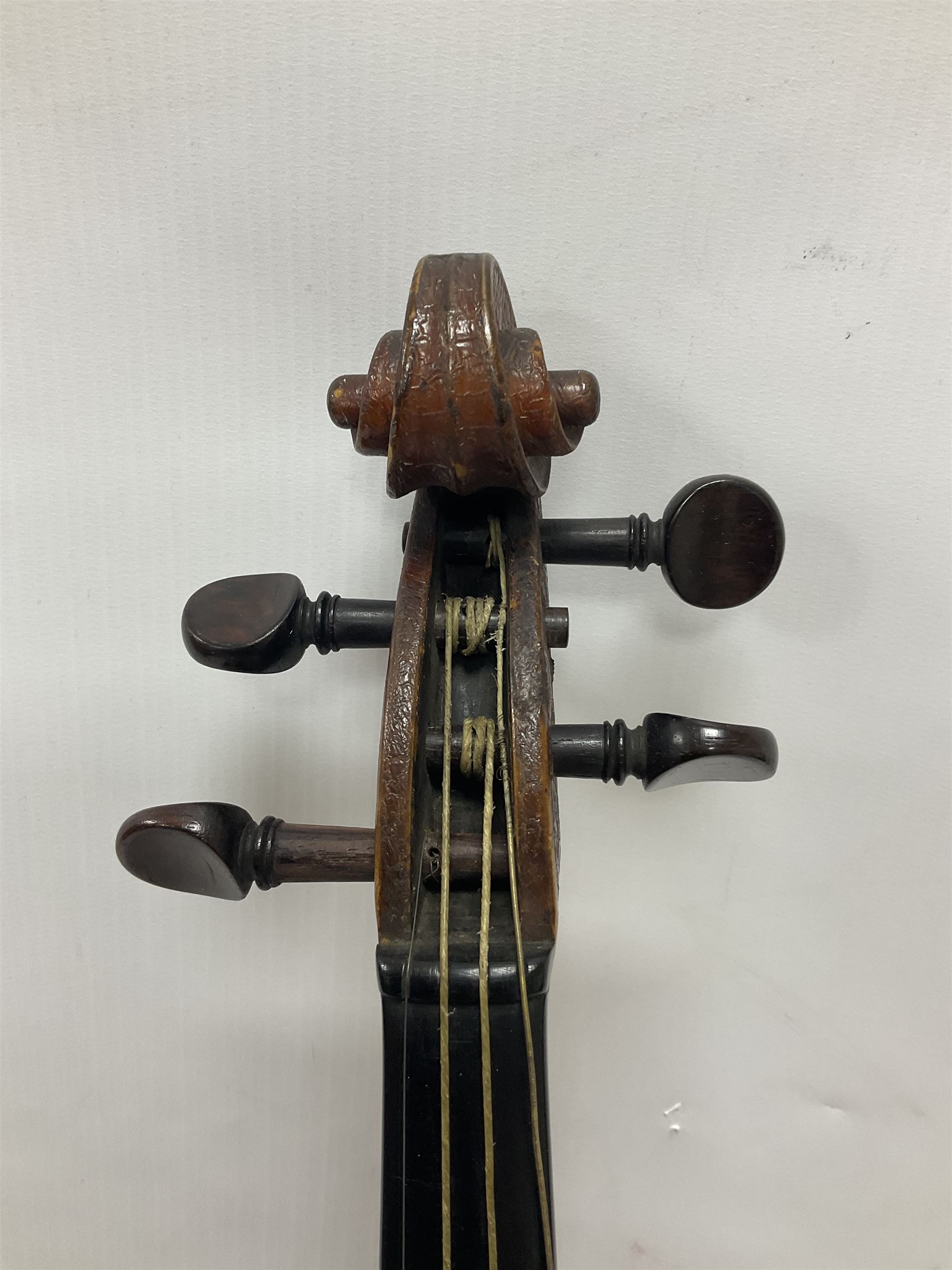 Michael Lindsay of Stockton-on-Tees violin, dated 1904 on the label and stamped on the neck, full length 60cm In a later soft case