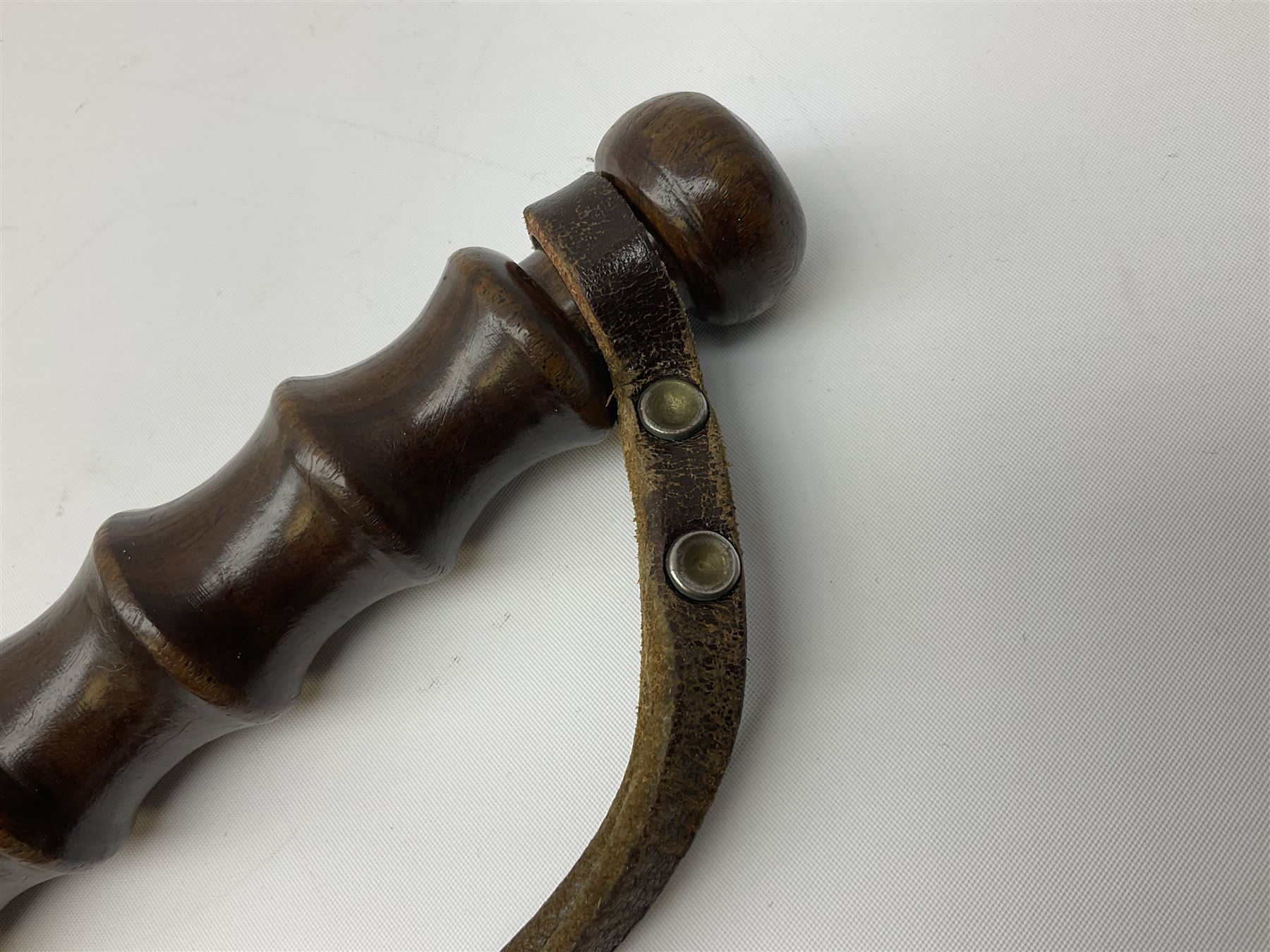 Three police turned hardwood truncheons comprising two patrol truncheons and WPC short truncheon (3)